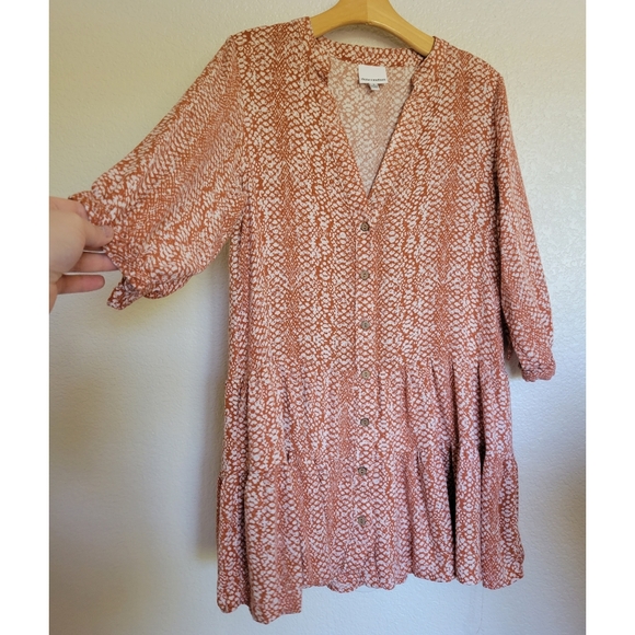 Skylar + Madison drop Waist mini longsleeve dress size Small orange like color. - Picture 10 of 10
